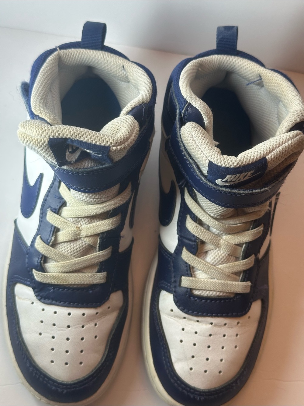 Nike Kids Navy and Cream High-Top Sneakers